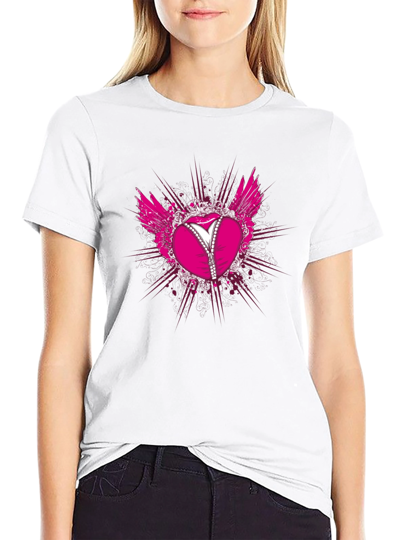 Heart Corset T-Shirt - Black