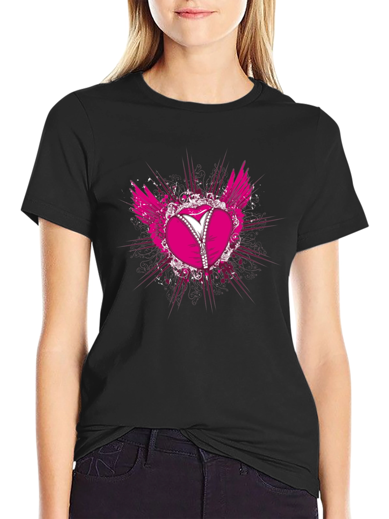 Heart Corset T-Shirt - Black