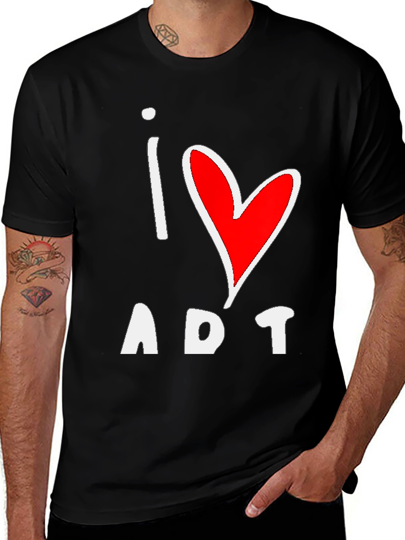 I Love Art T-Shirt - Black Cotton Graphic Tee