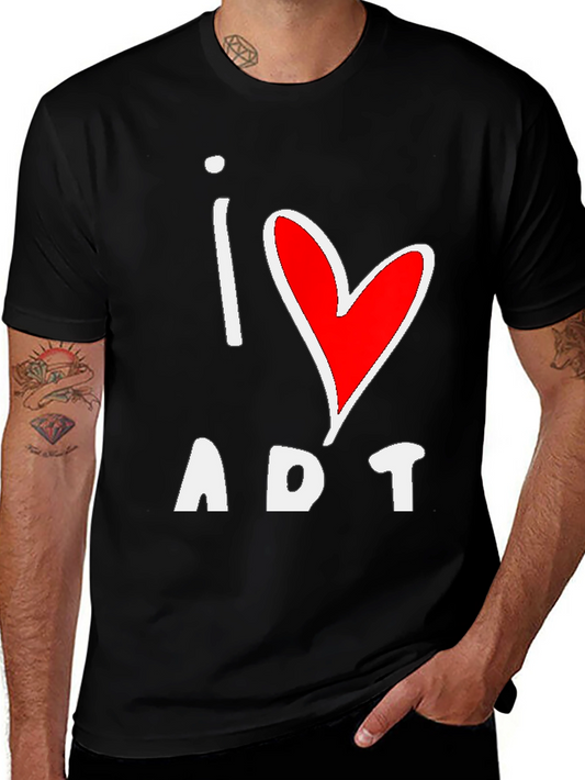 I Love Art T-Shirt - Black Cotton Graphic Tee