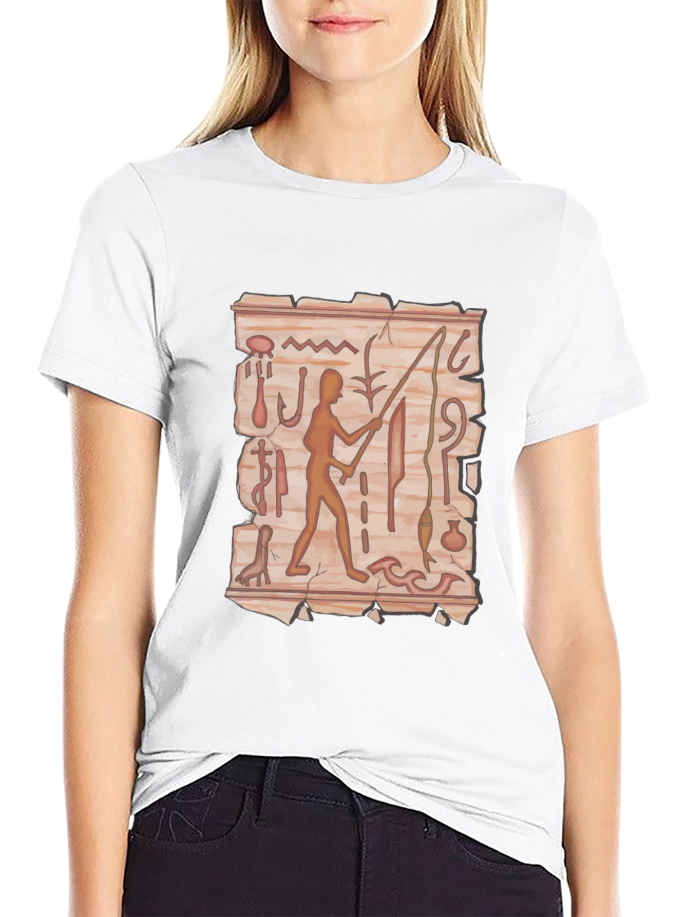 Hieroglyphic Fisherman Graphic Tee