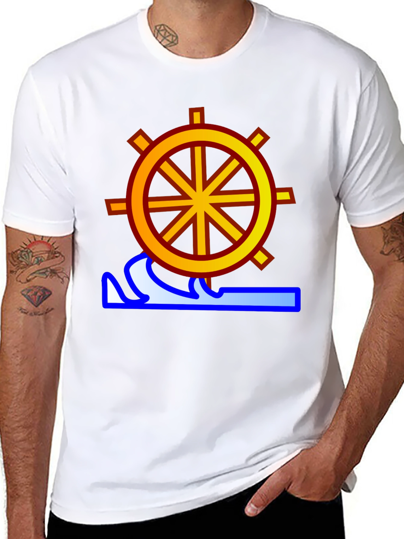 Dharma Wheel Wave Graphic T-Shirt