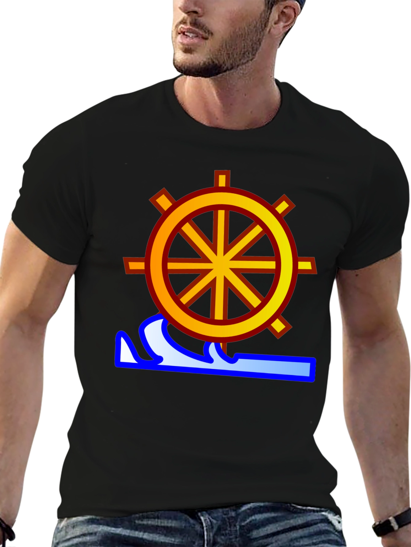 Dharma Wheel Wave Graphic T-Shirt