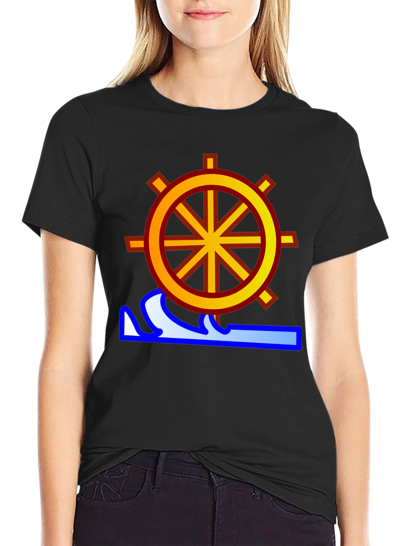 Dharma Wheel Wave Graphic T-Shirt
