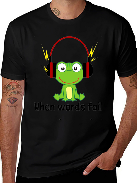 Funny Frog Music T-Shirt - When Words Fail Music Speaks