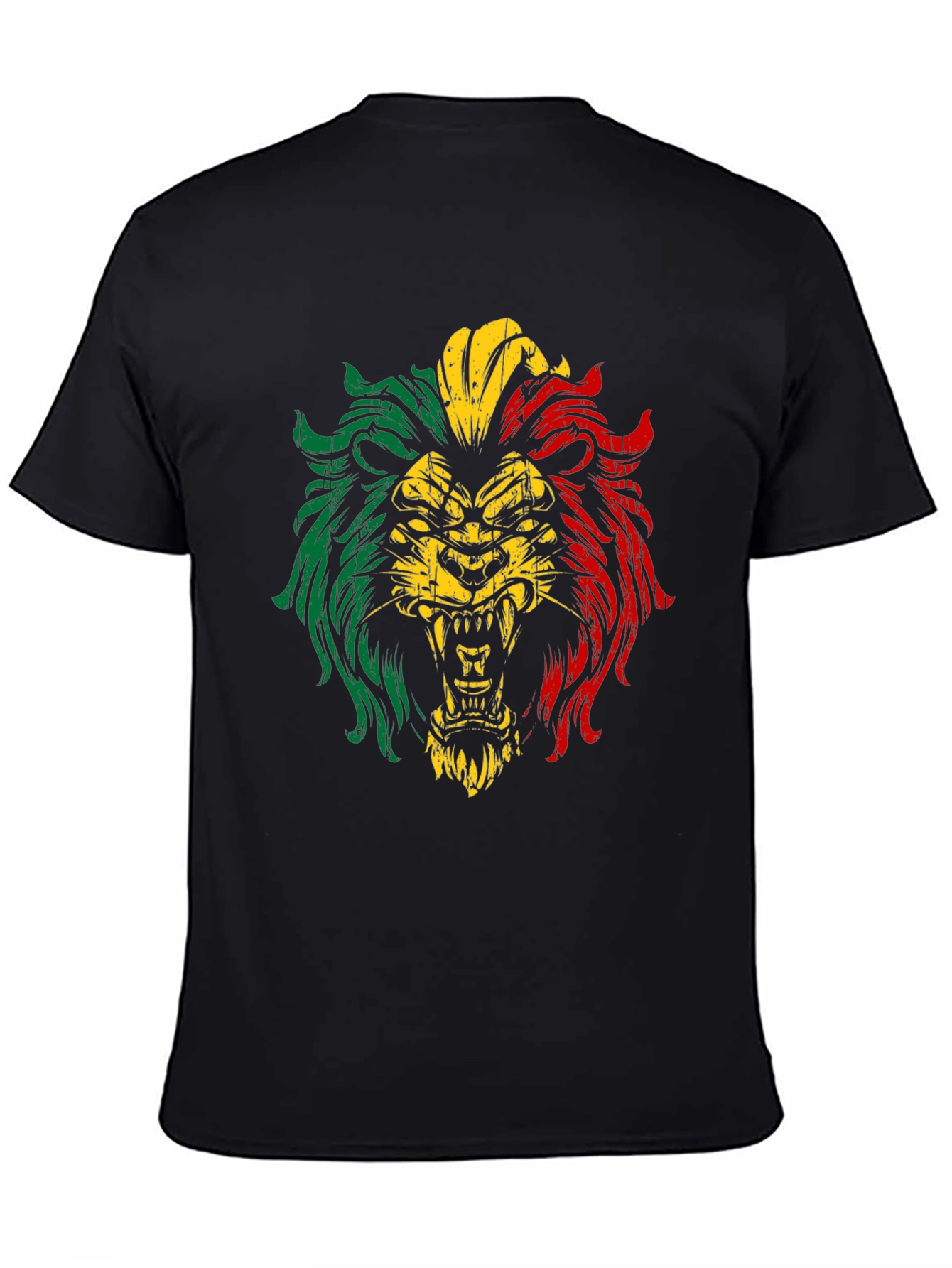 Rasta Lion Graphic T-Shirt - Black