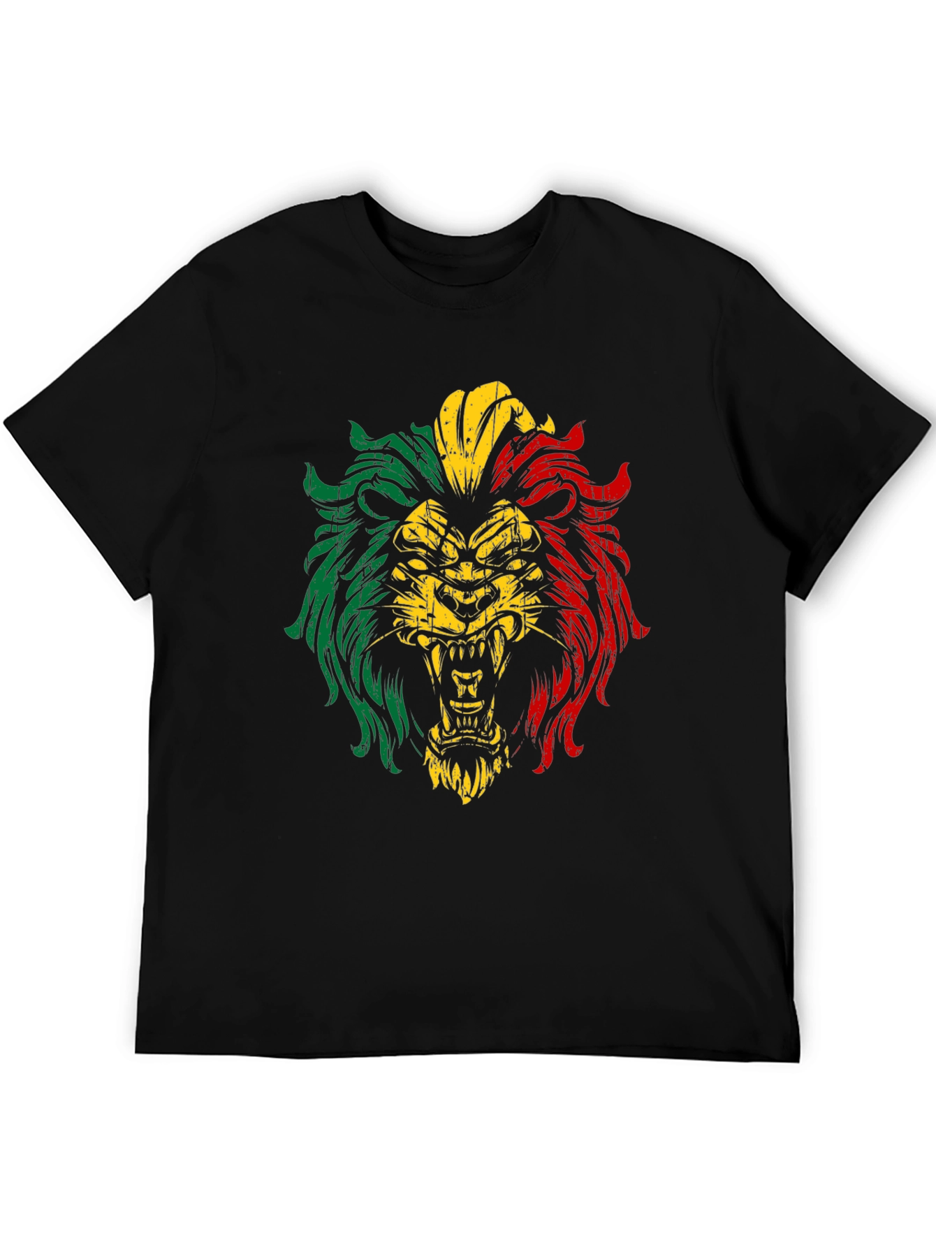 Rasta Lion Graphic T-Shirt - Black