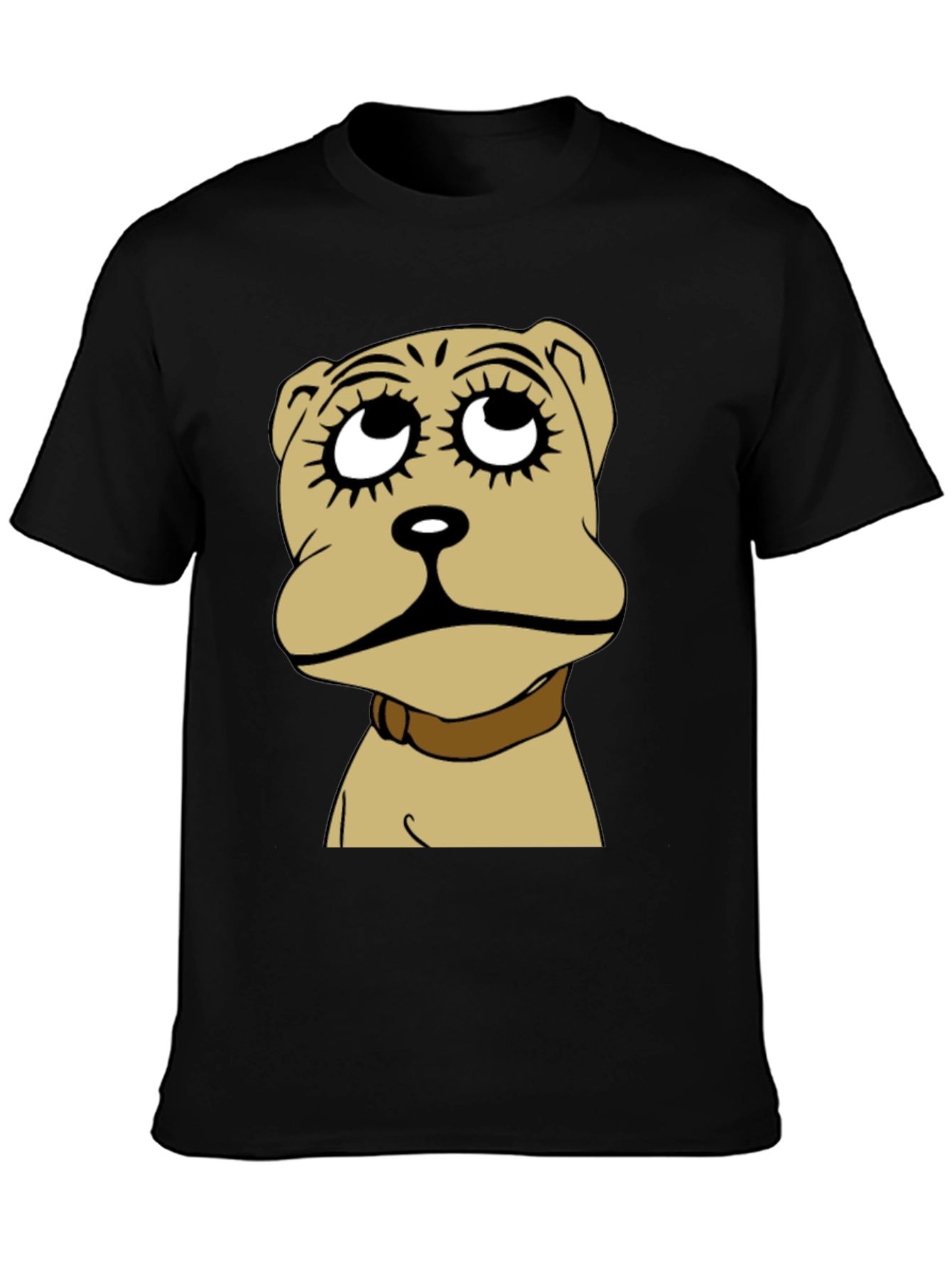 Dog Cartoon Graphic Black T-Shirt