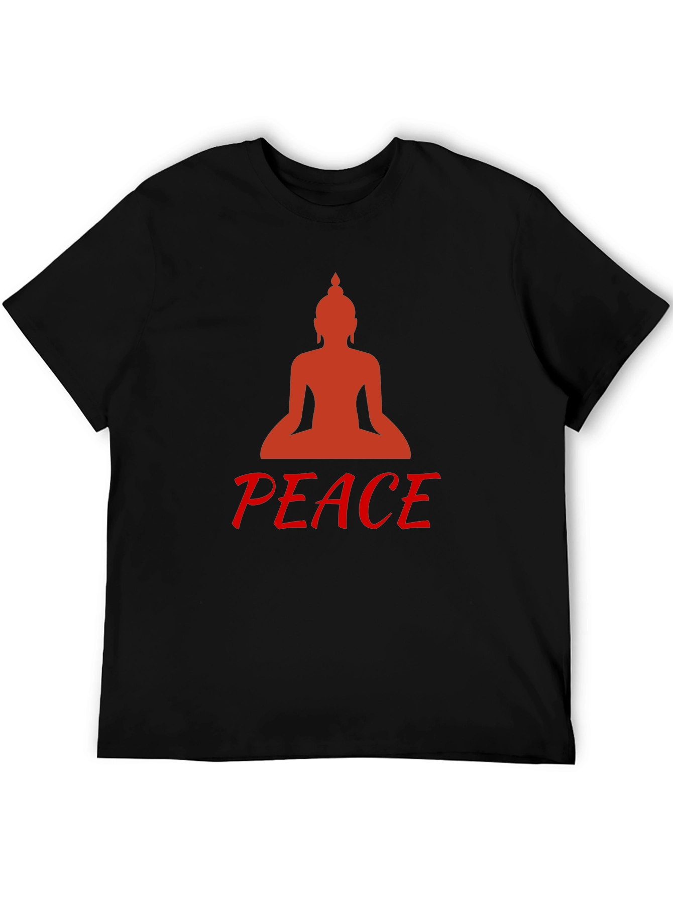 Buddha Peace Graphic Tee - Black Cotton Comfort