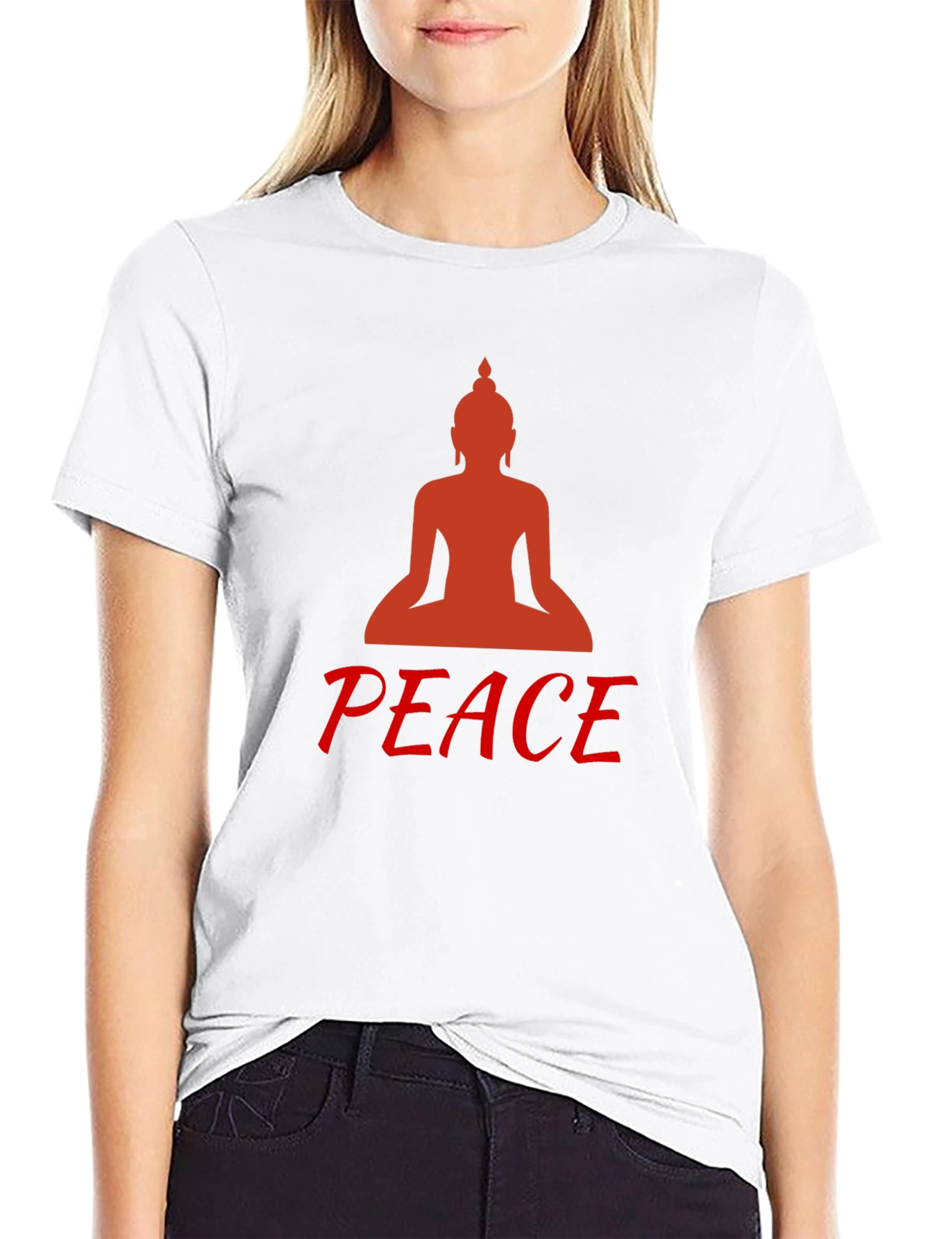 Buddha Peace Graphic Tee - Black Cotton Comfort