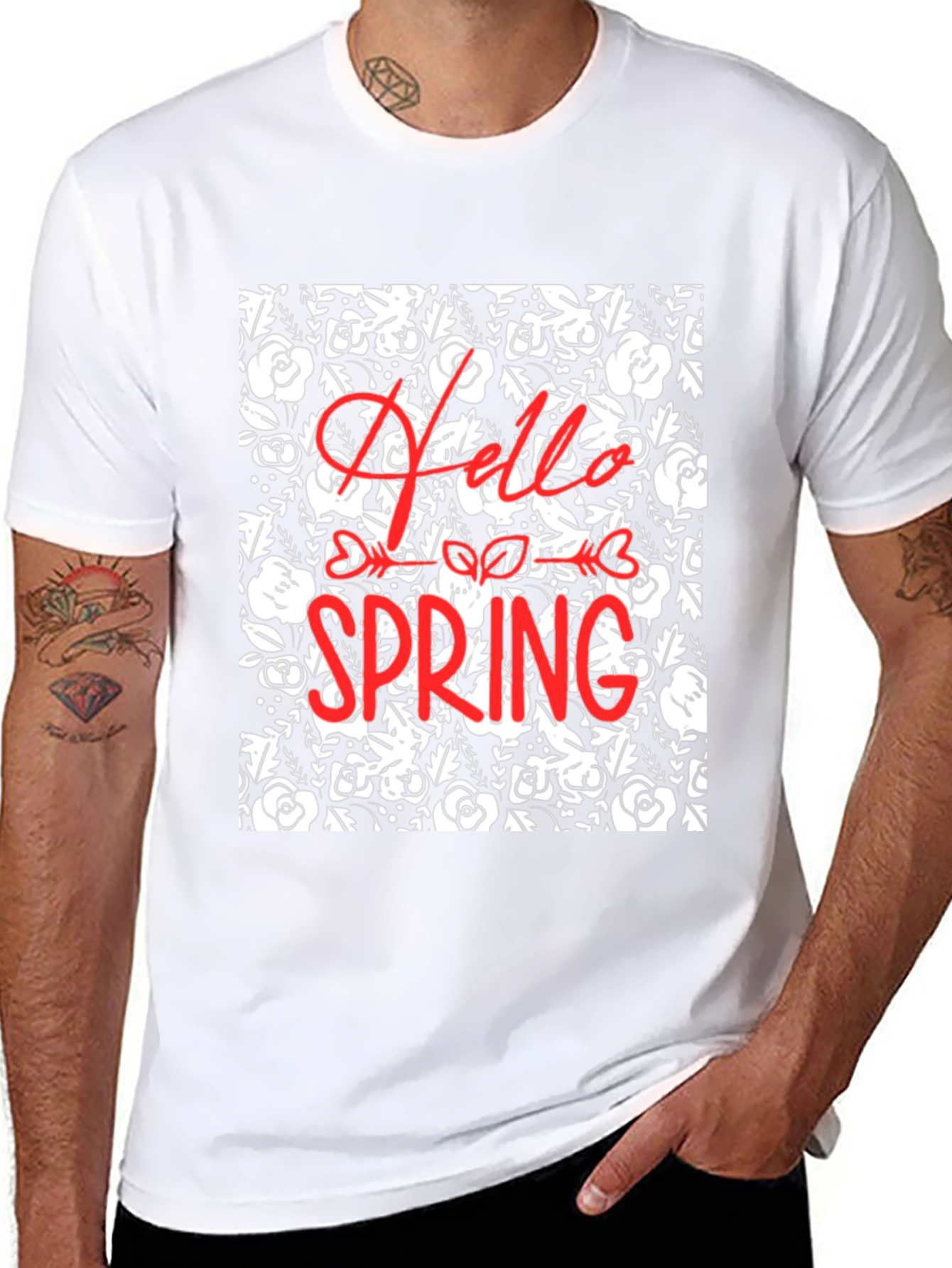 Hello Spring Floral Print T-Shirt