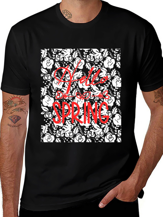 Hello Spring Floral Print T-Shirt