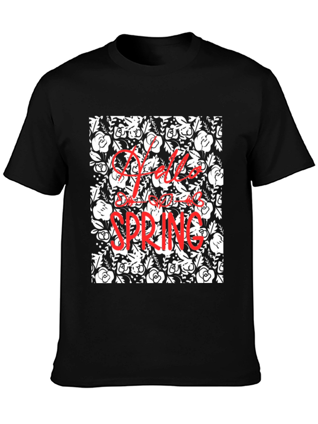 Hello Spring Floral Print T-Shirt
