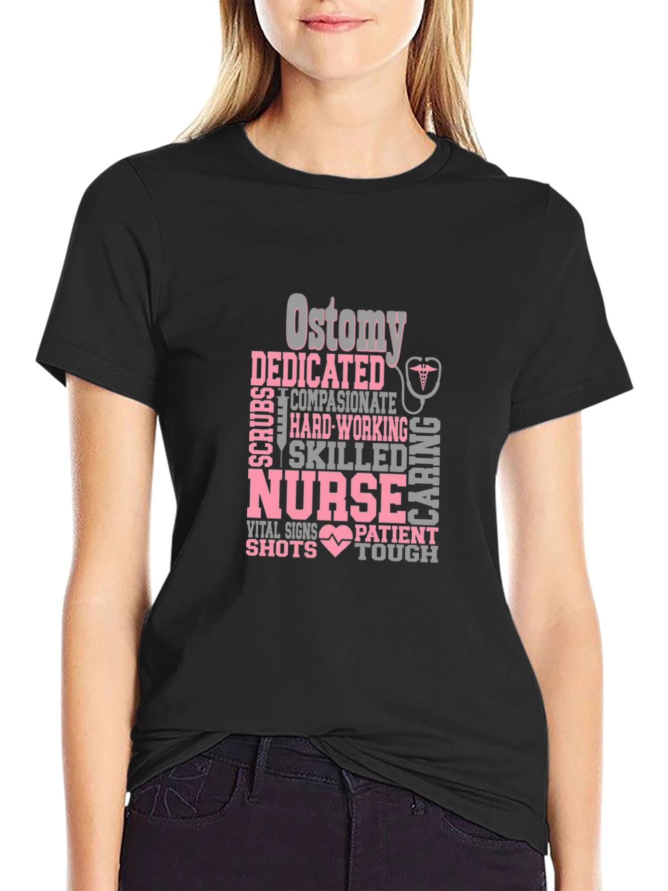 Nurse Appreciation Graphic Tee - Ostomy Dedicated Caring