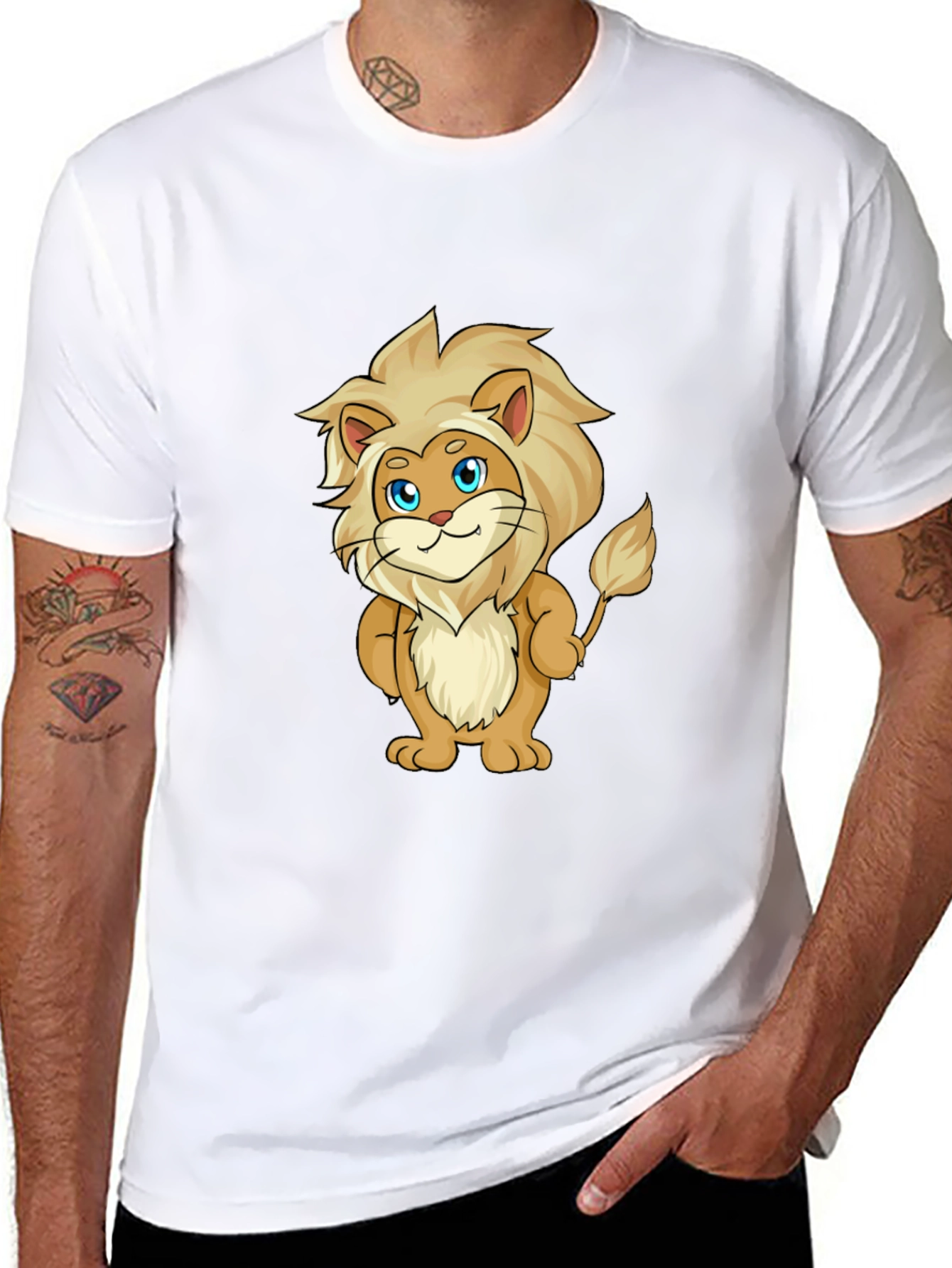 Cartoon Lion Graphic T-Shirt - Soft & Stylish