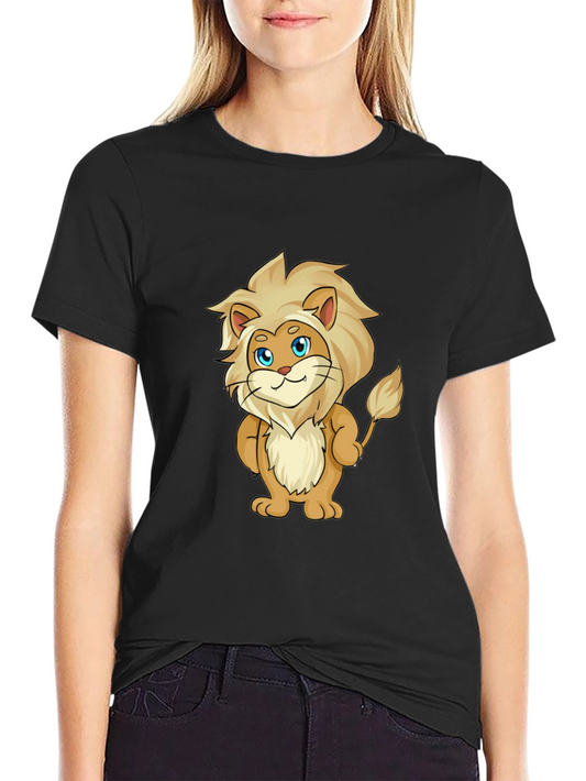 Cartoon Lion Graphic T-Shirt - Soft & Stylish
