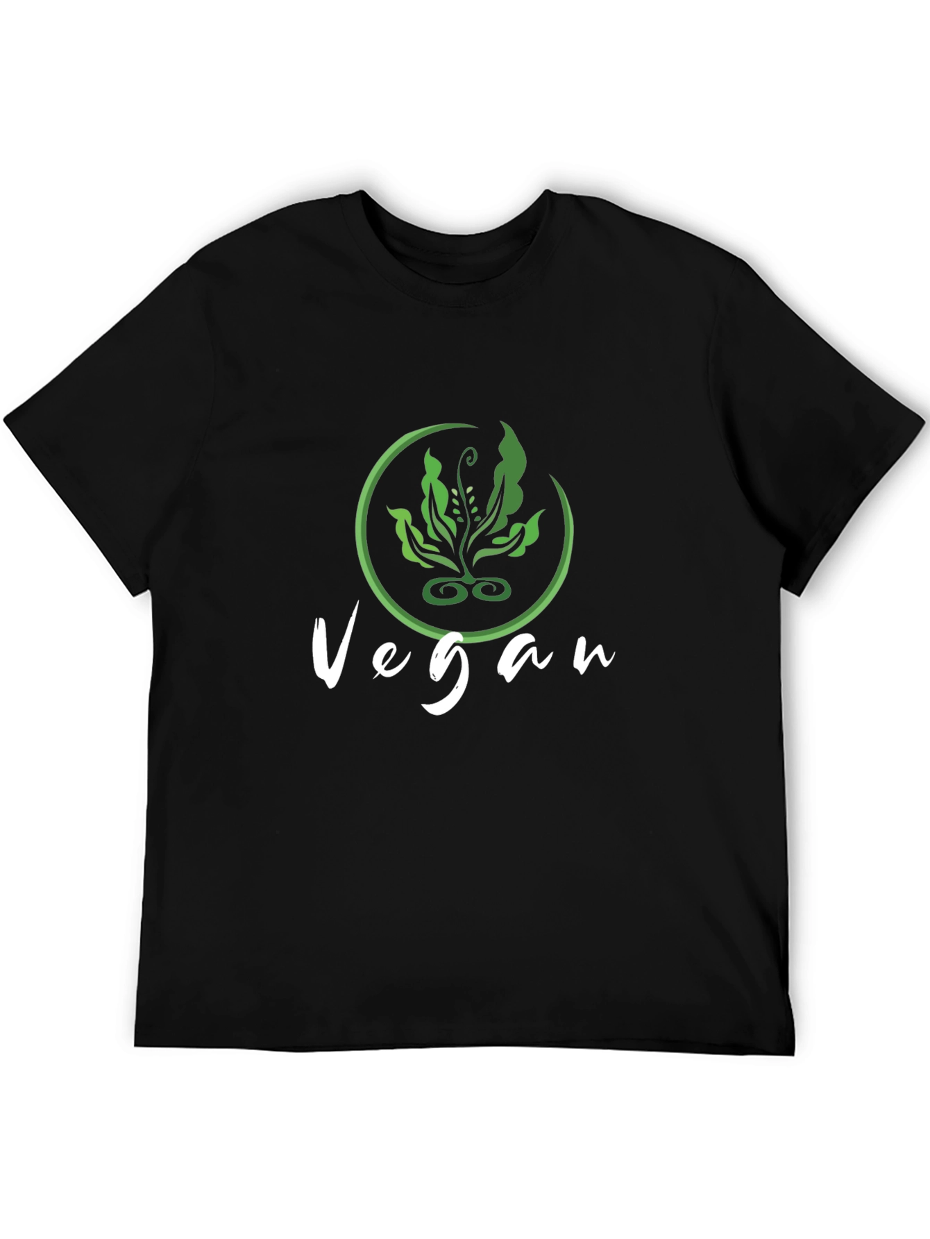 Vegan Plant Graphic Black T-Shirt