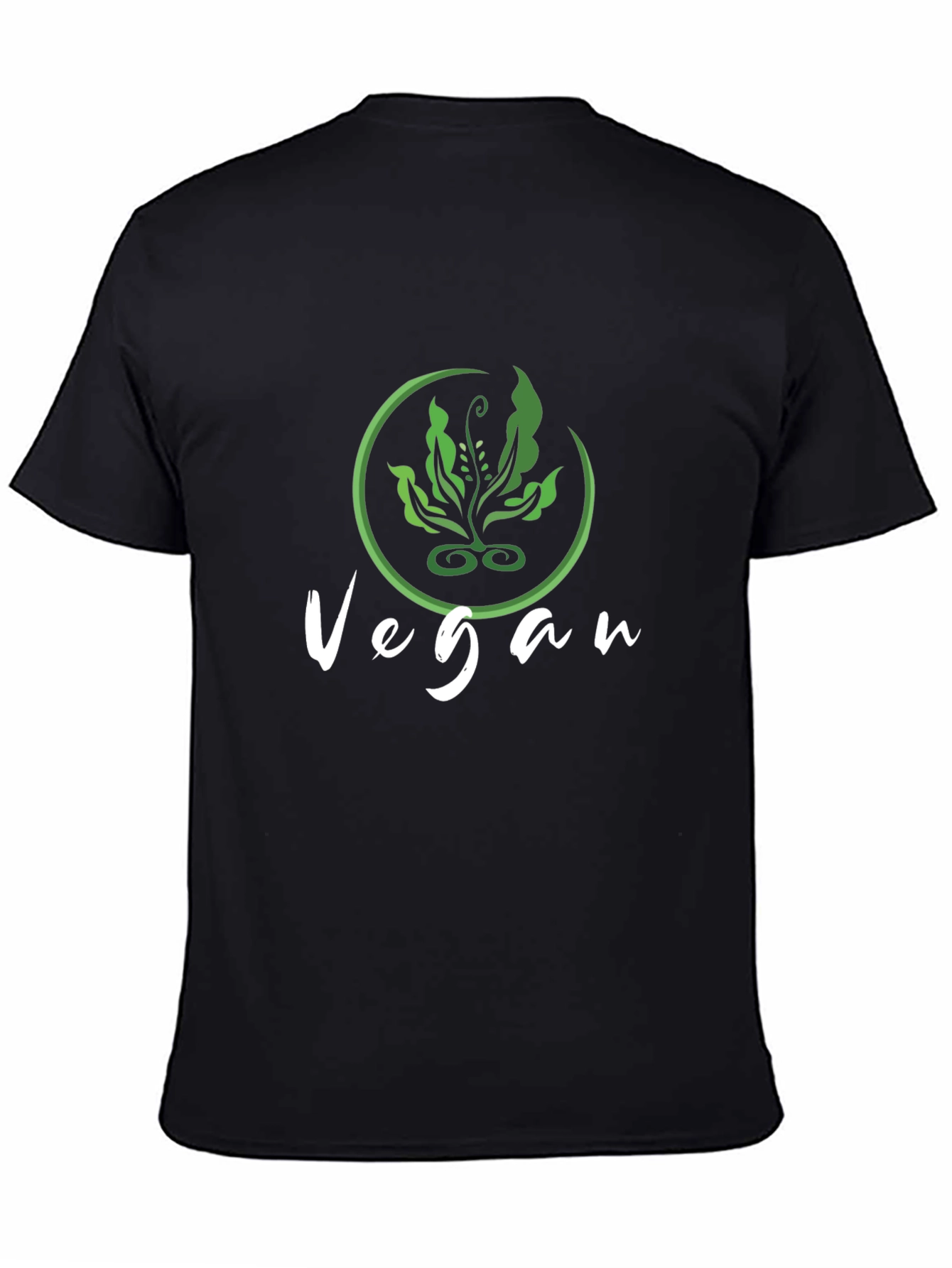 Vegan Plant Graphic Black T-Shirt