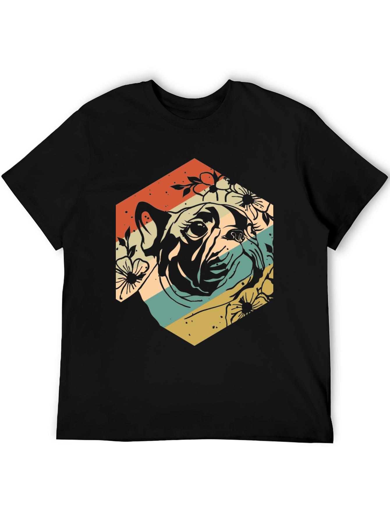 Retro French Bulldog Graphic Tee - Unisex Black Shirt