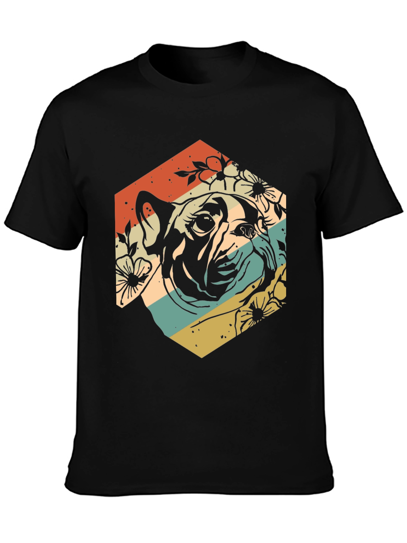 Retro French Bulldog Graphic Tee - Unisex Black Shirt