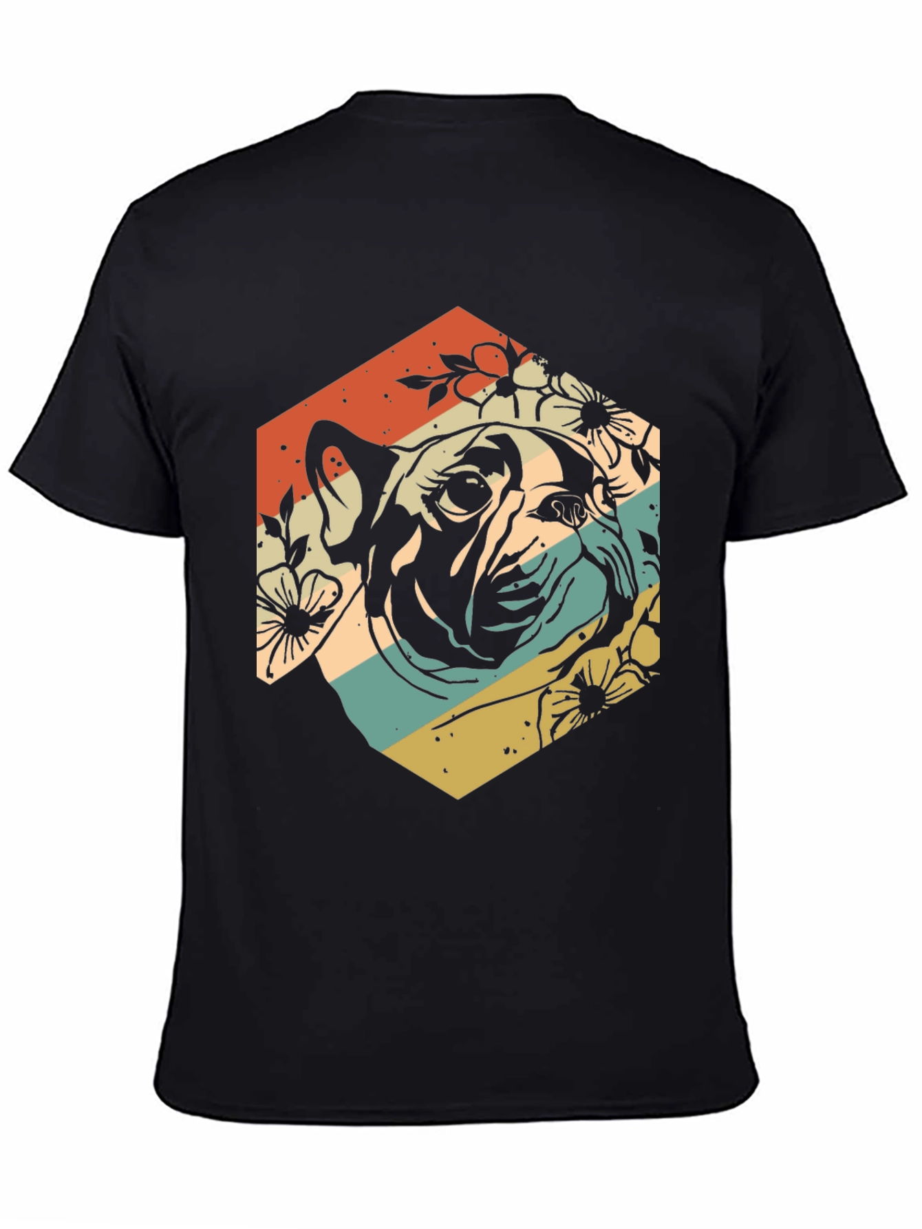 Retro French Bulldog Graphic Tee - Unisex Black Shirt