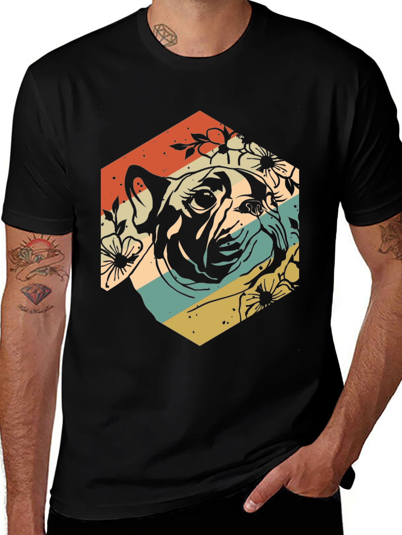 Retro French Bulldog Graphic Tee - Unisex Black Shirt