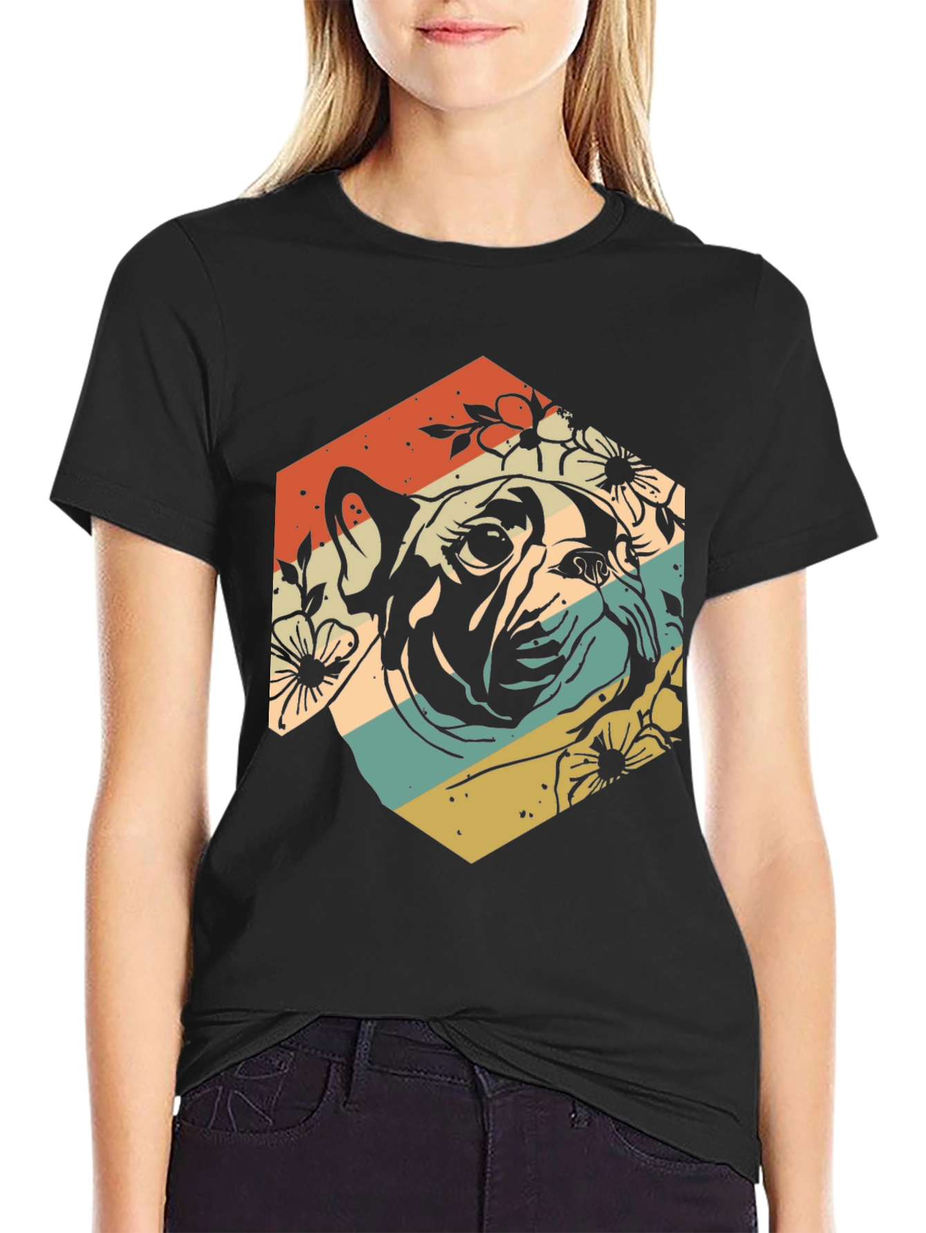 Retro French Bulldog Graphic Tee - Unisex Black Shirt