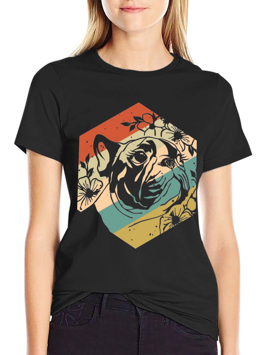 Retro French Bulldog Graphic Tee - Unisex Black Shirt
