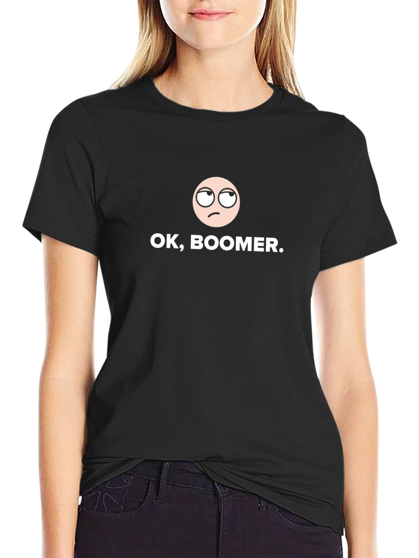 OK Boomer T-Shirt - Black Cotton Blend Unisex Style