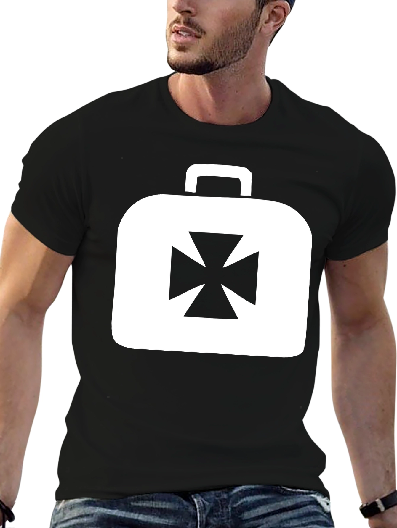 Iron Cross Briefcase Graphic Tee - Black