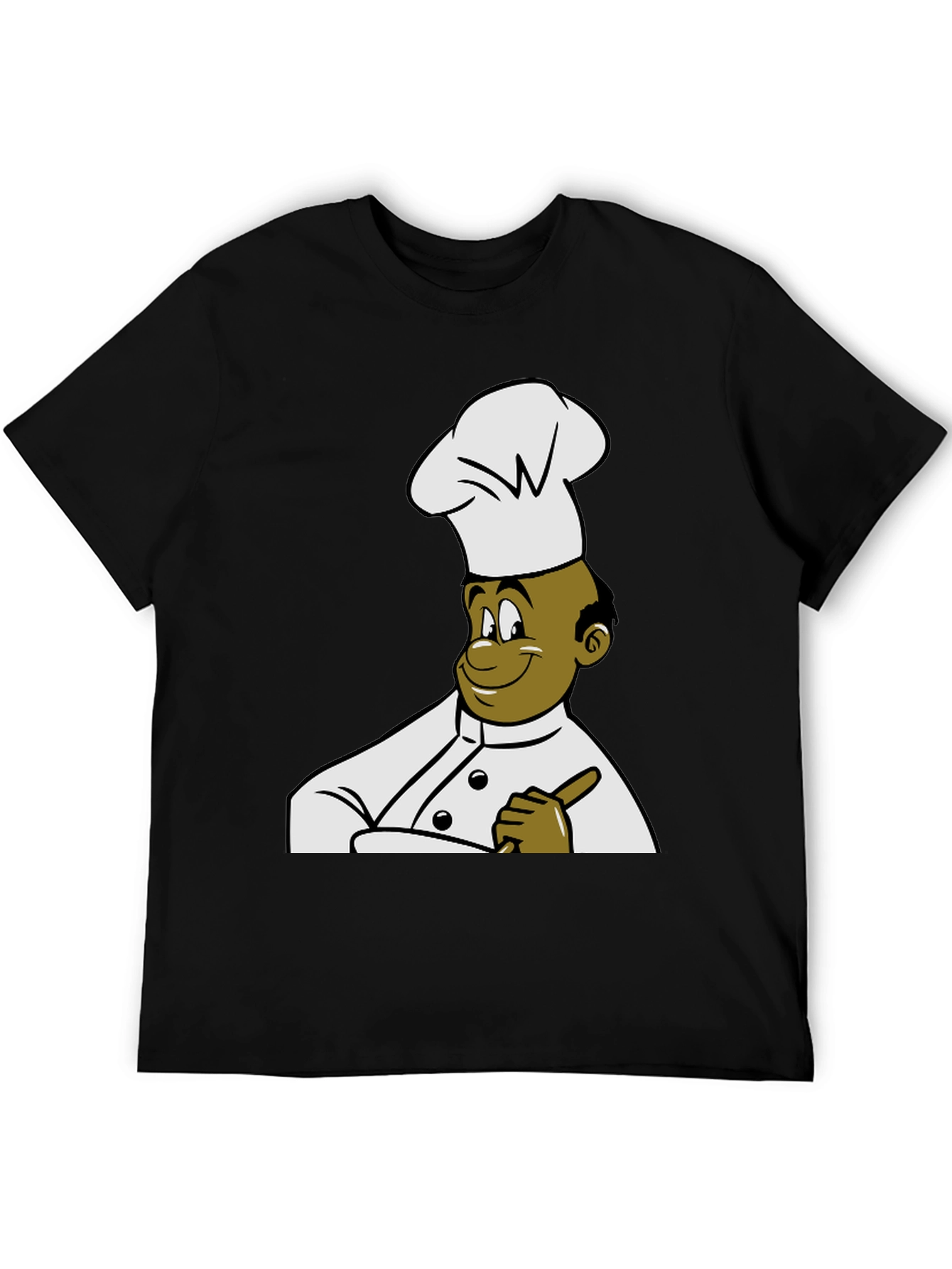 Chef Cartoon T-Shirt - Black Cotton Tee