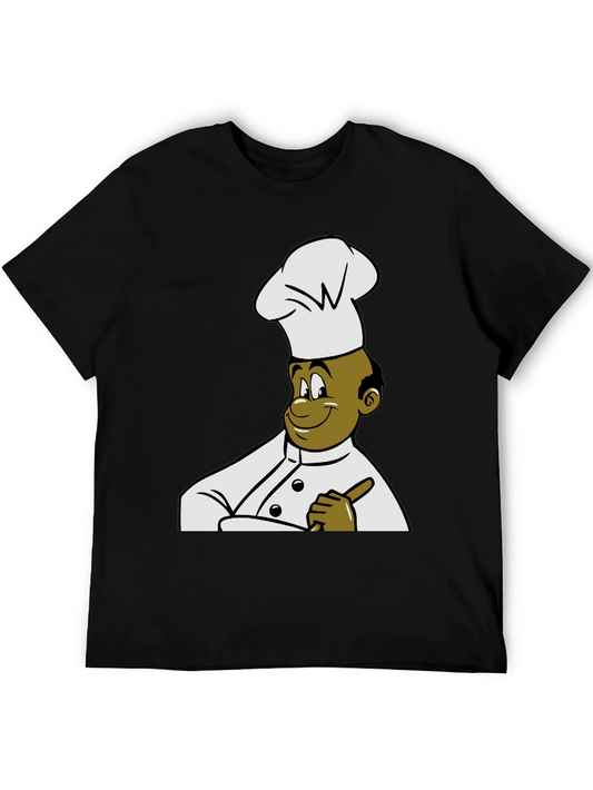 Chef Cartoon T-Shirt - Black Cotton Tee