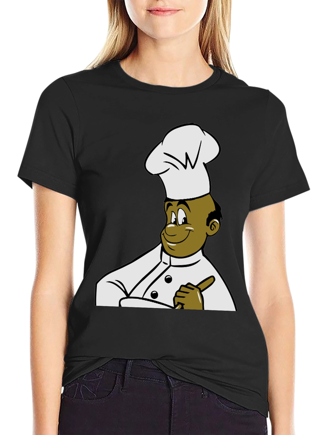 Chef Cartoon T-Shirt - Black Cotton Tee