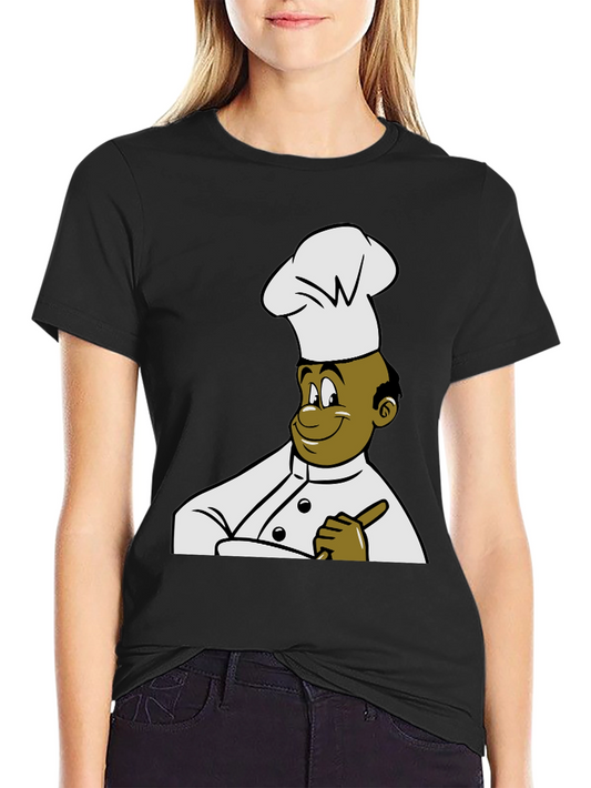 Chef Cartoon T-Shirt - Black Cotton Tee