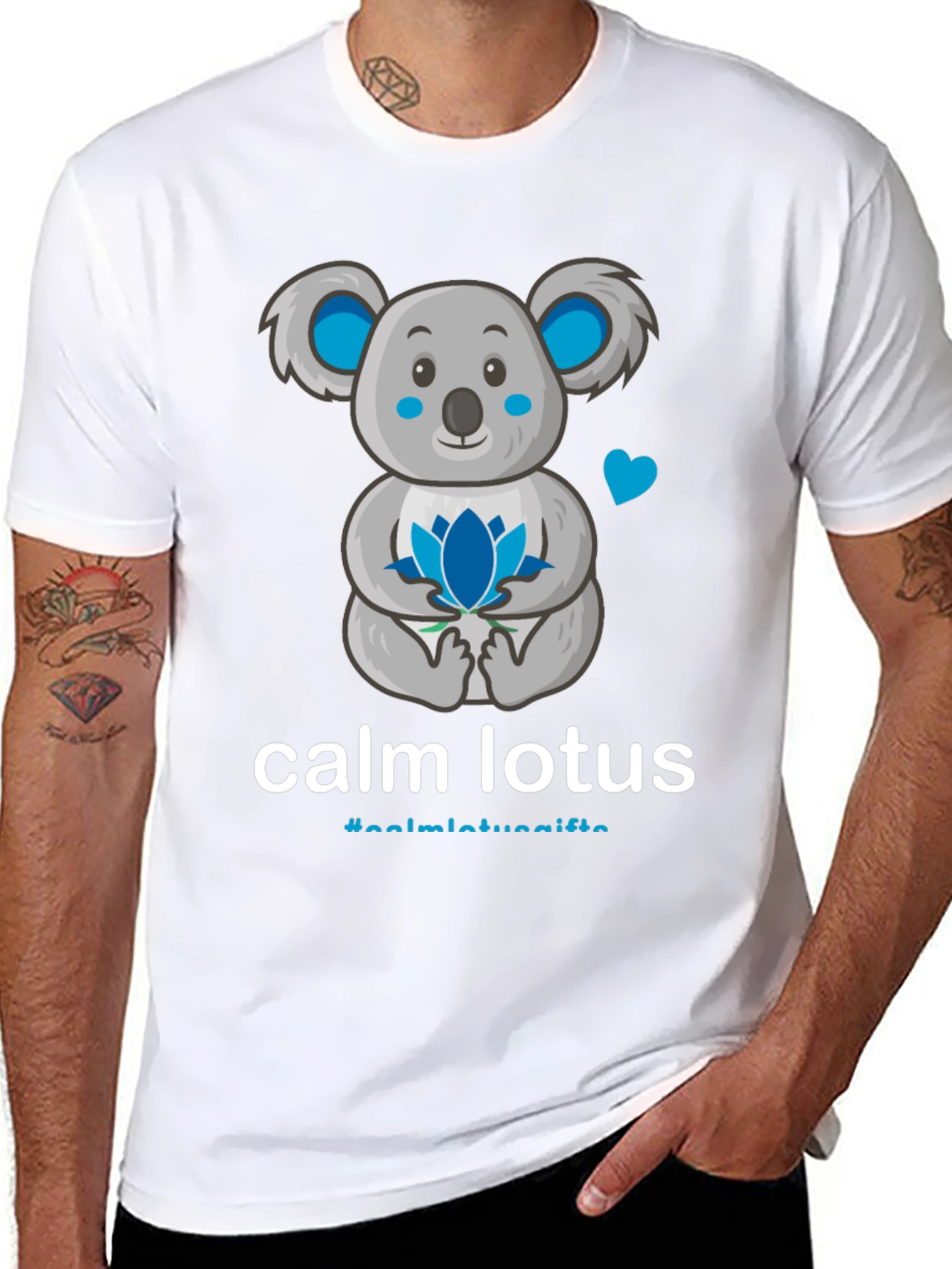 Calm Lotus Koala Graphic T-Shirt