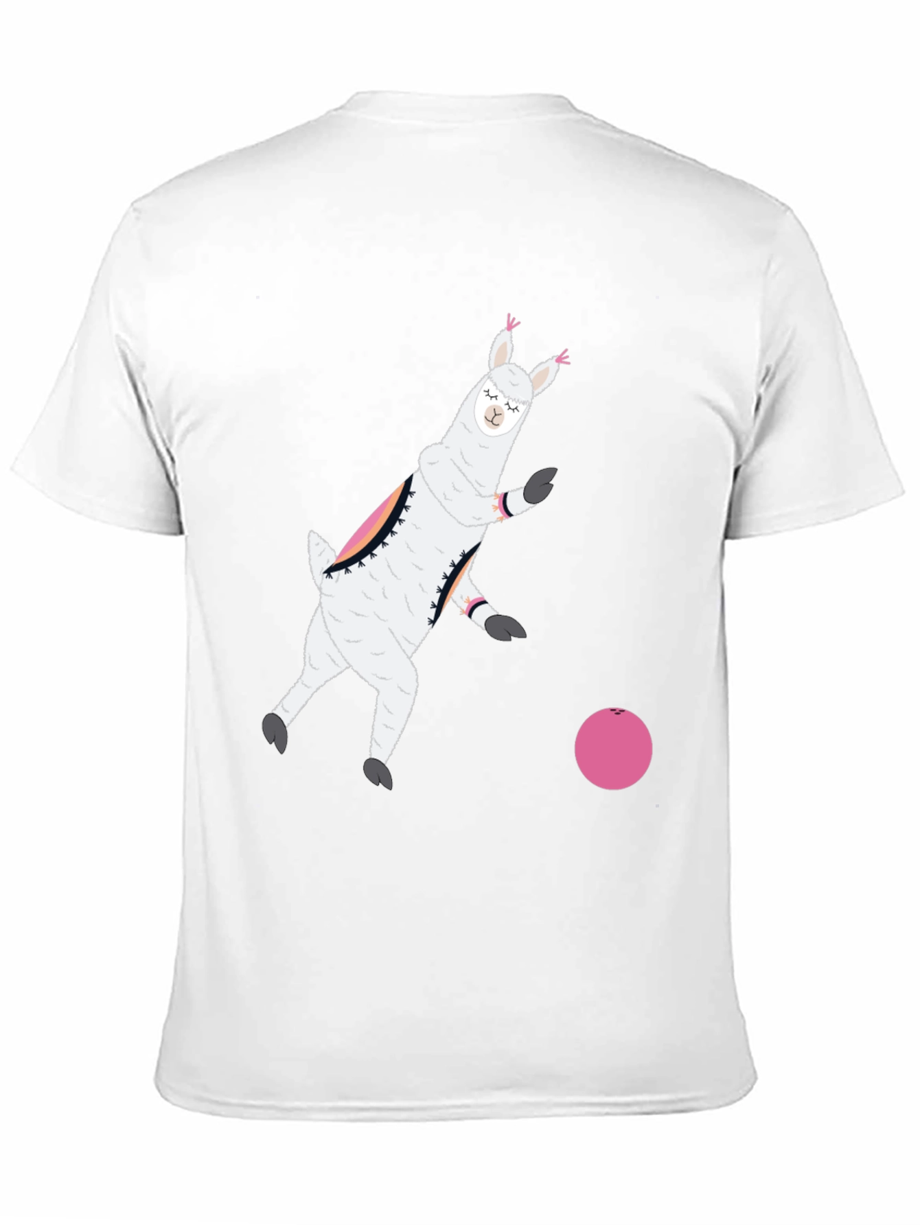 Llama Bowling Black T-Shirt