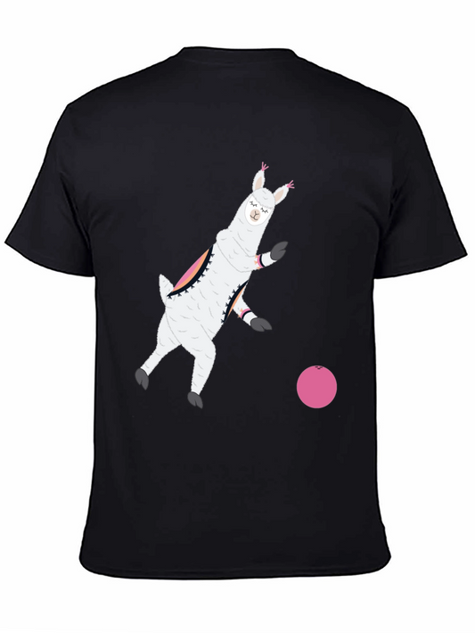 Llama Bowling Black T-Shirt