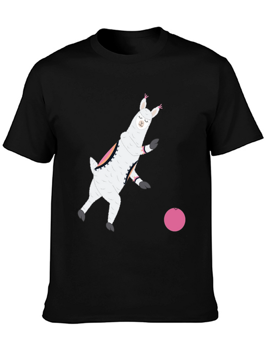 Llama Bowling Black T-Shirt
