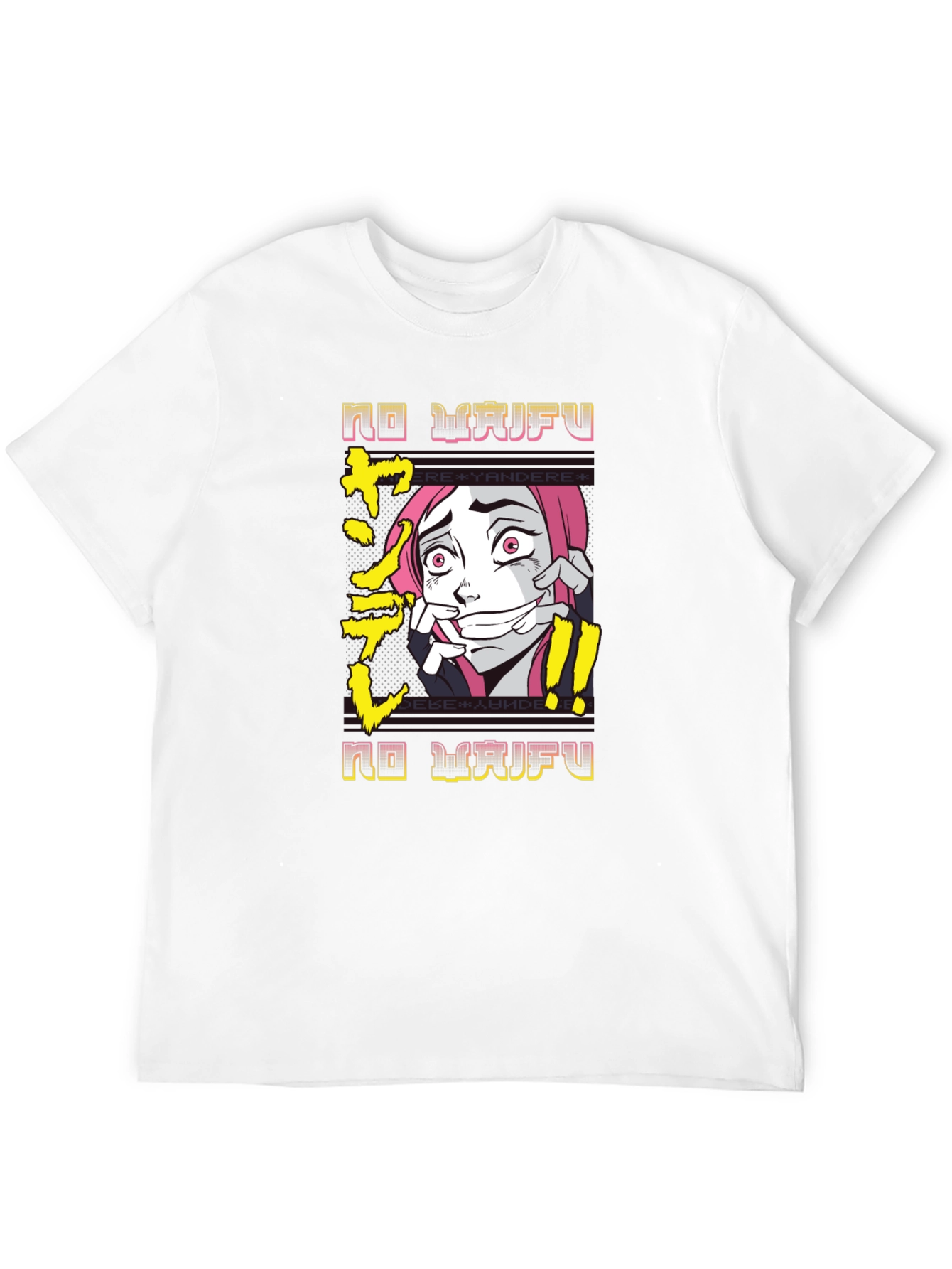 No Waifu Yandere Anime Black T-Shirt