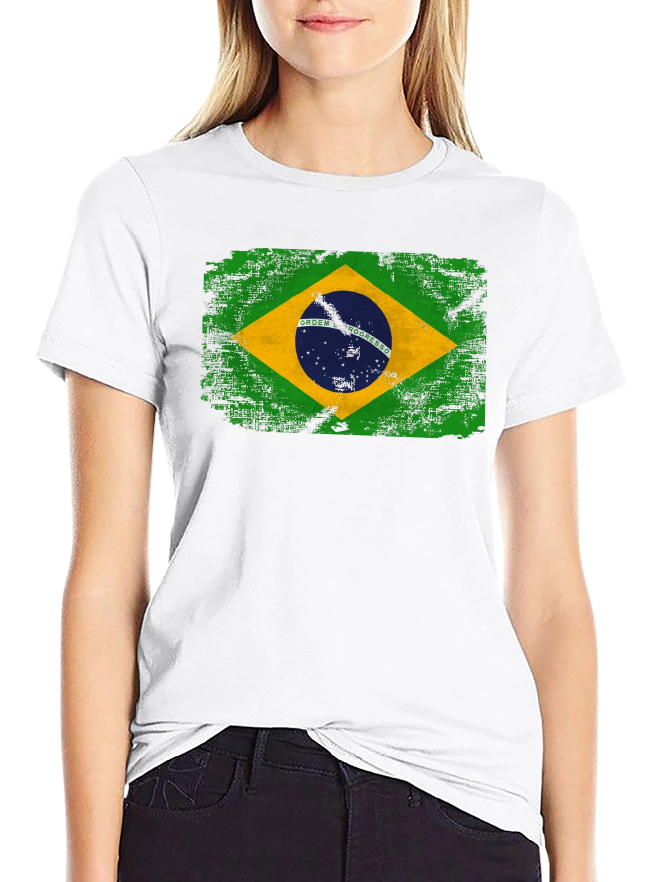 Brazil Flag Graphic T-Shirt - Black