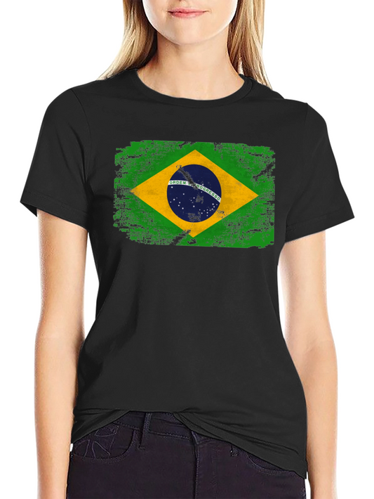 Brazil Flag Graphic T-Shirt - Black