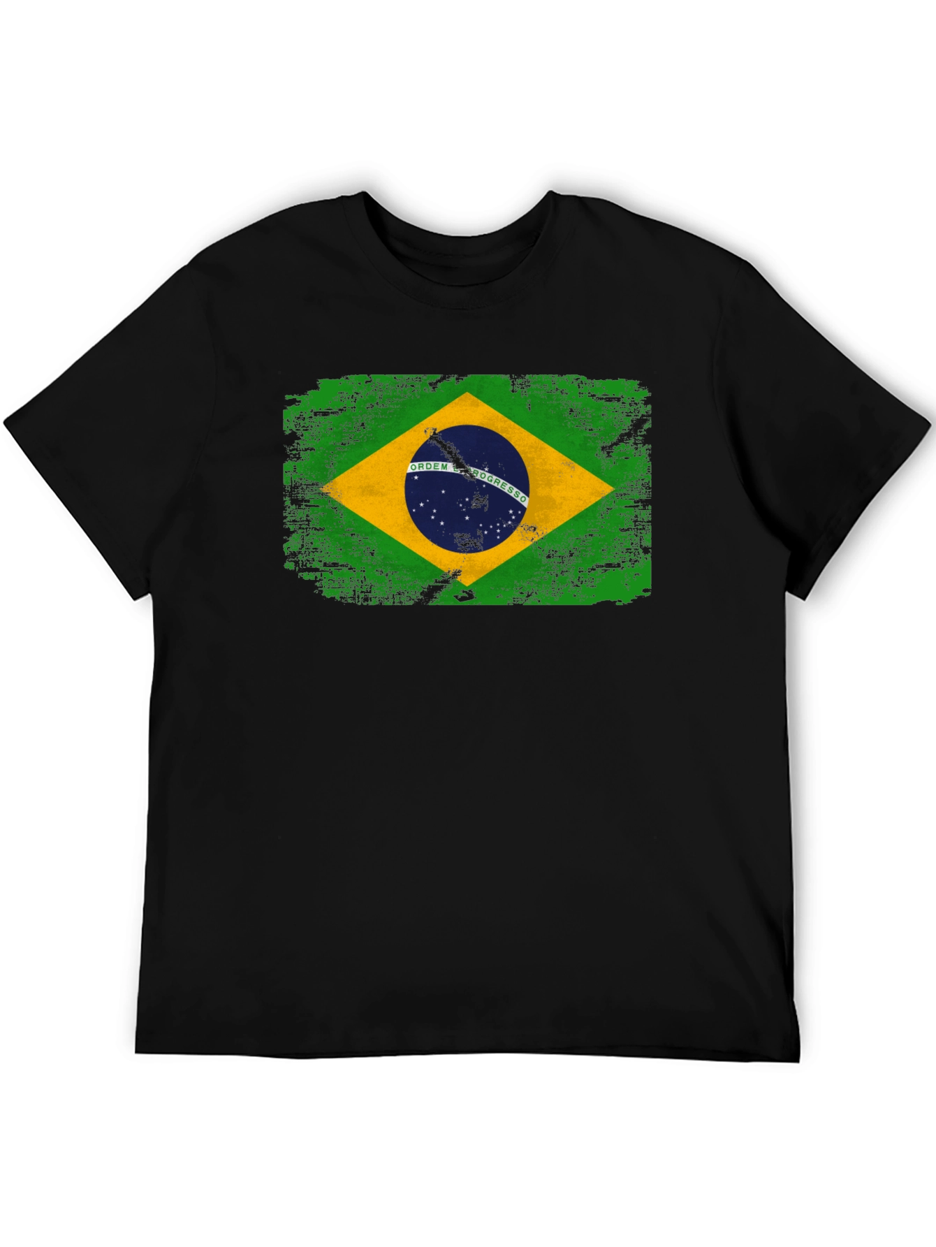 Brazil Flag Graphic T-Shirt - Black