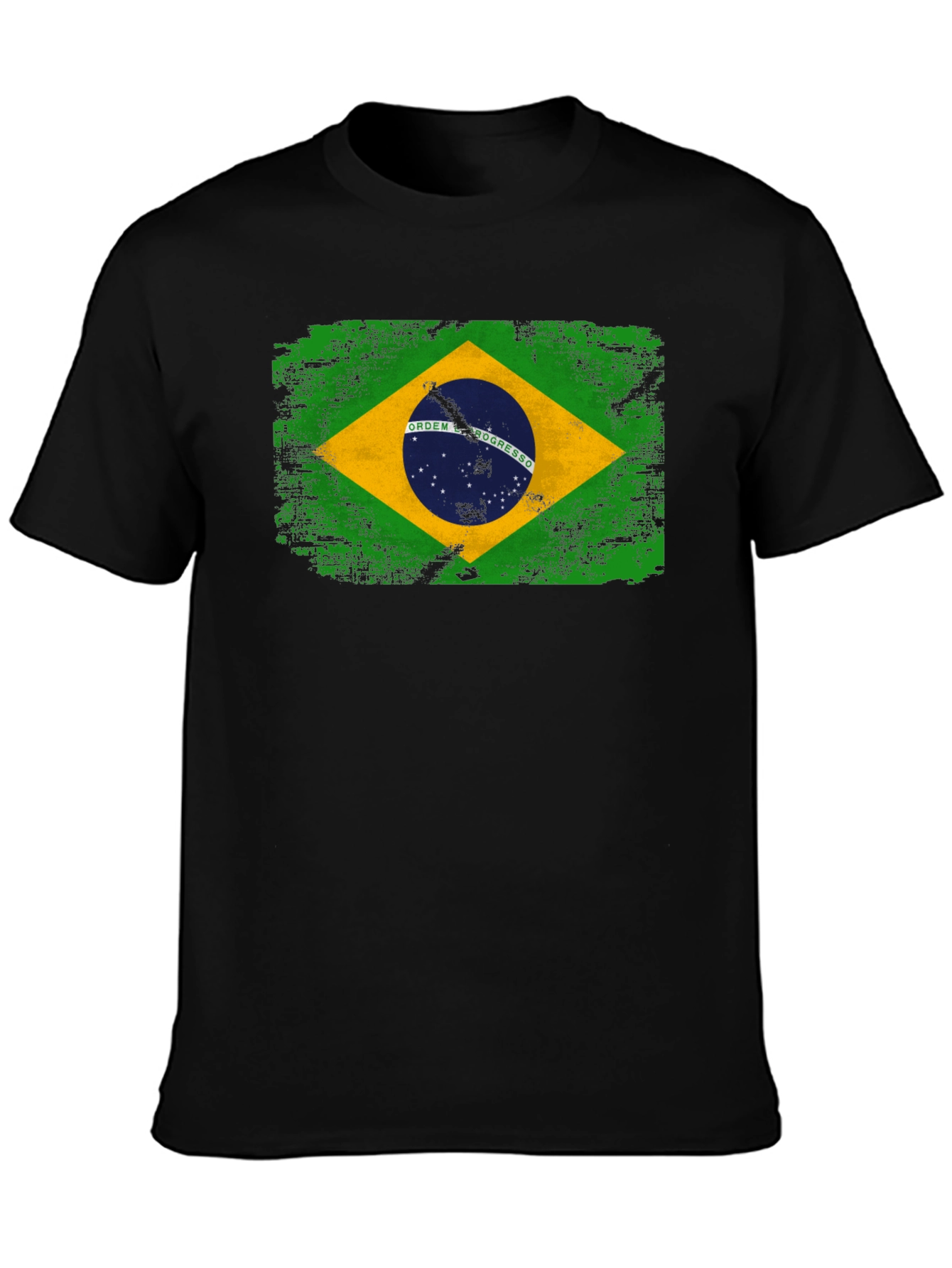 Brazil Flag Graphic T-Shirt - Black
