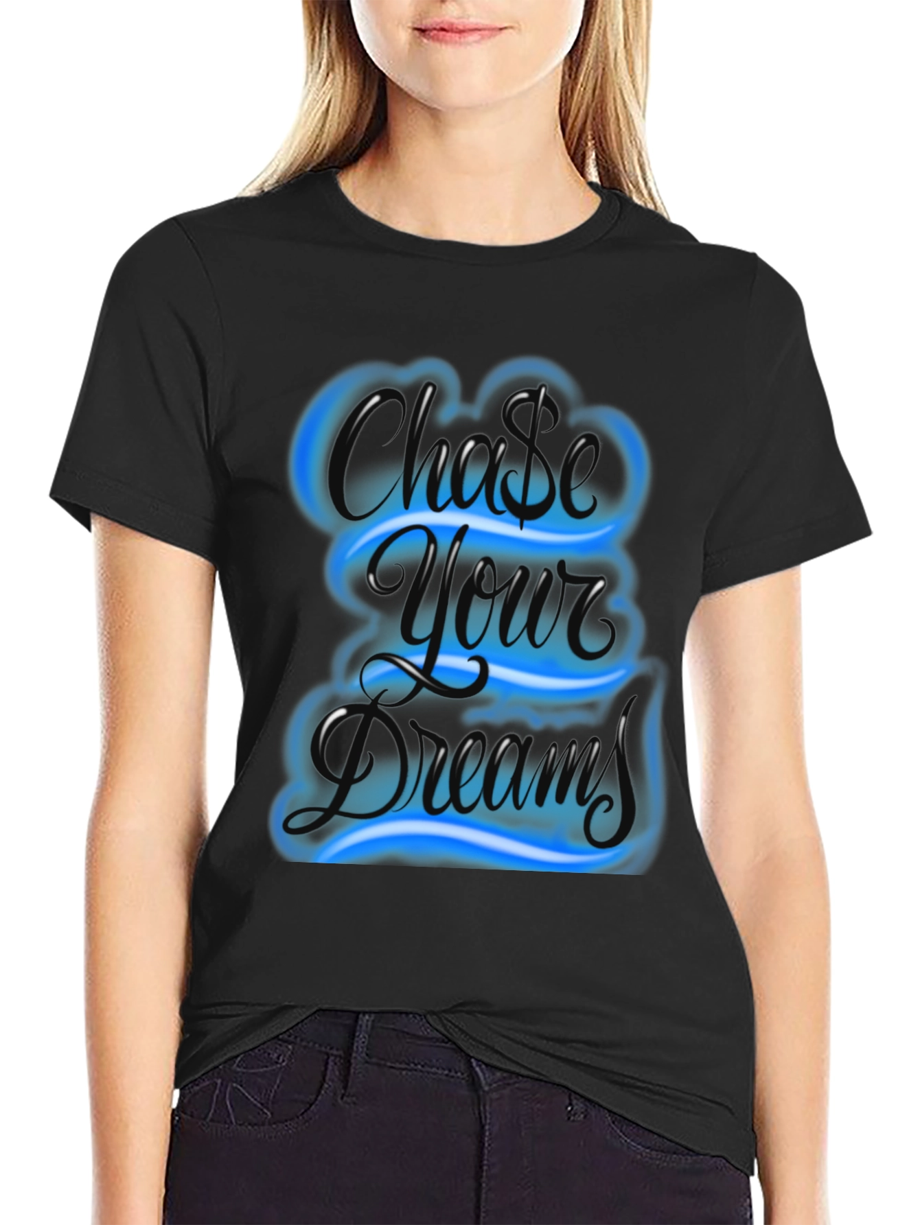Chase Your Dreams Graphic Tee - Black
