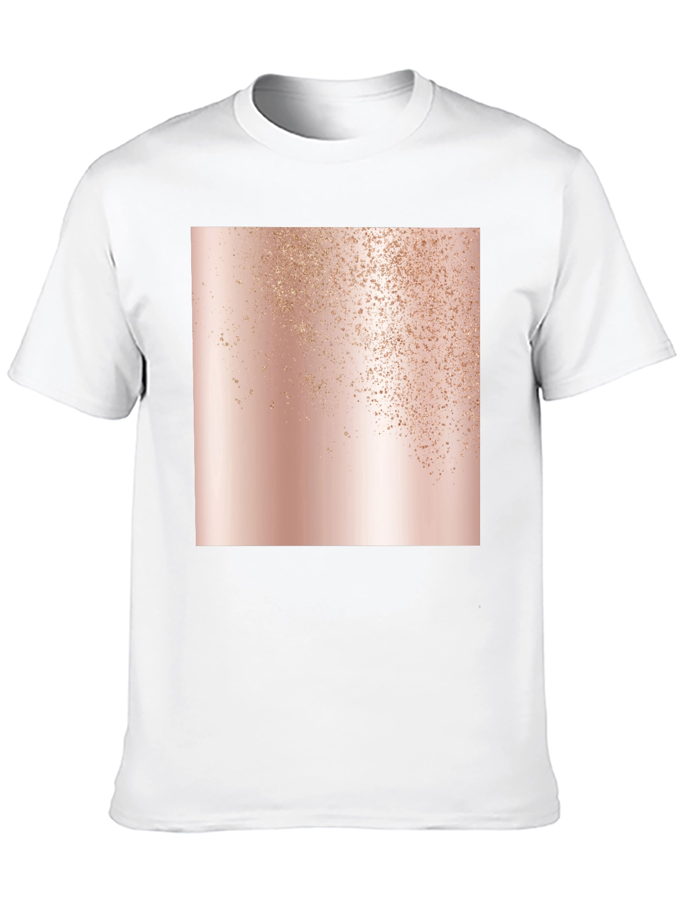 Stylish Black Tee with Abstract Rose Gold Graphic