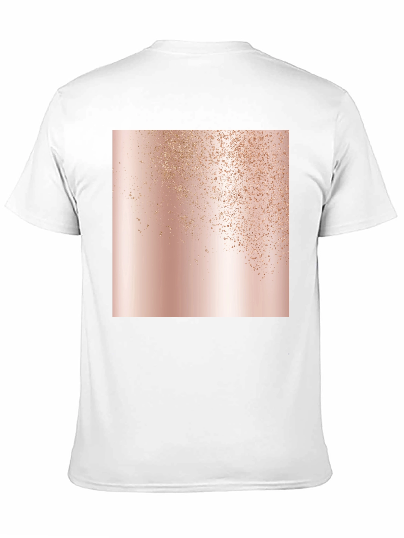 Stylish Black Tee with Abstract Rose Gold Graphic