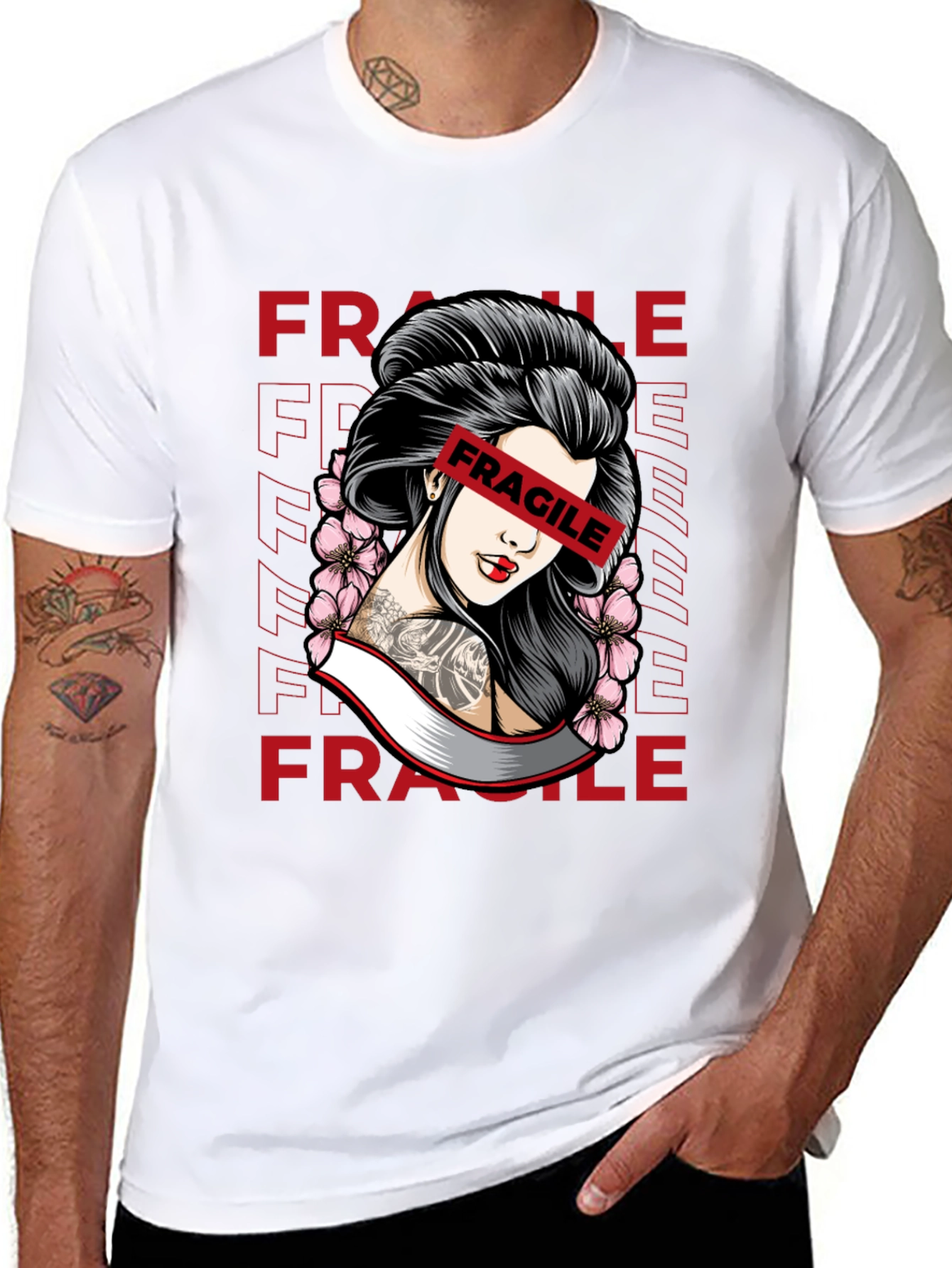Fragile Geisha Graphic Tee - Trendy Streetwear Shirt