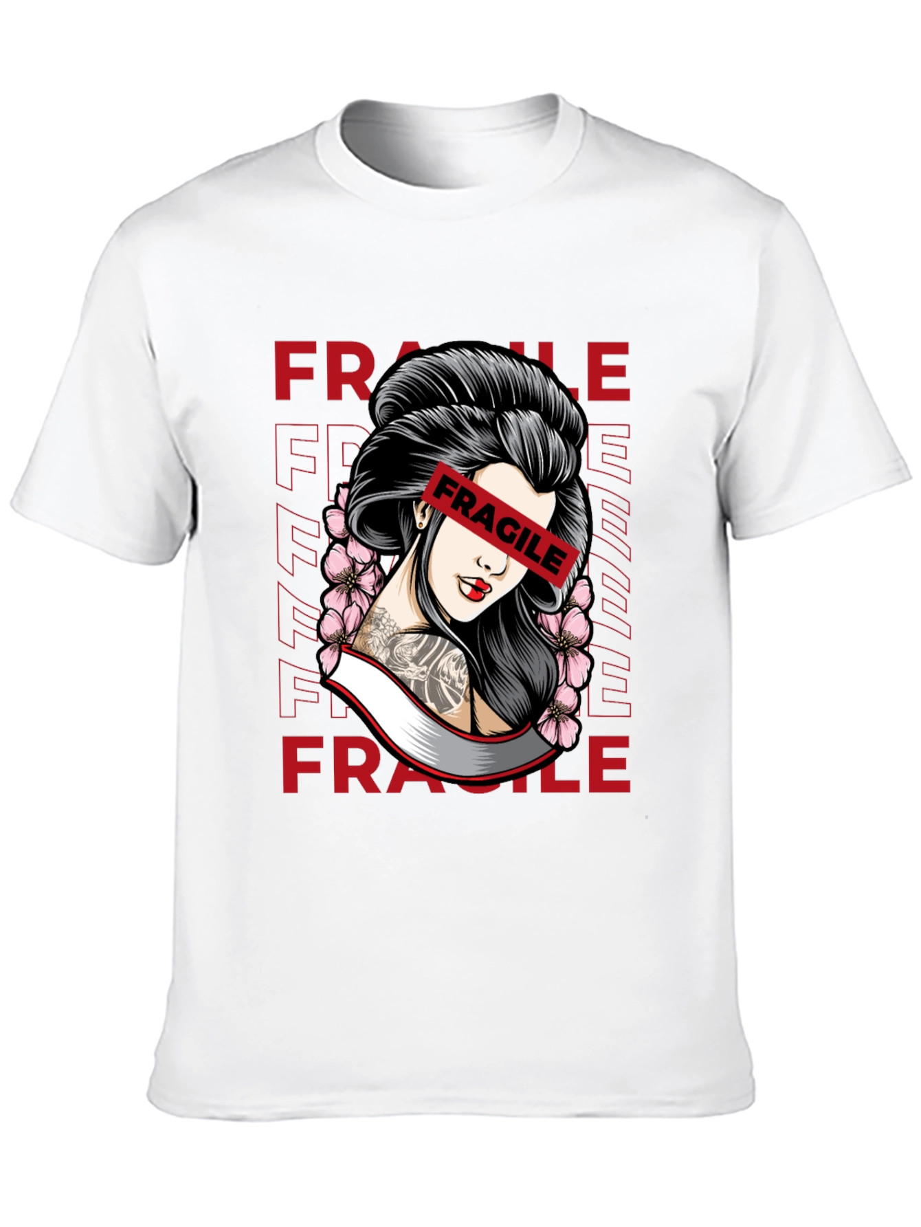 Fragile Geisha Graphic Tee - Trendy Streetwear Shirt