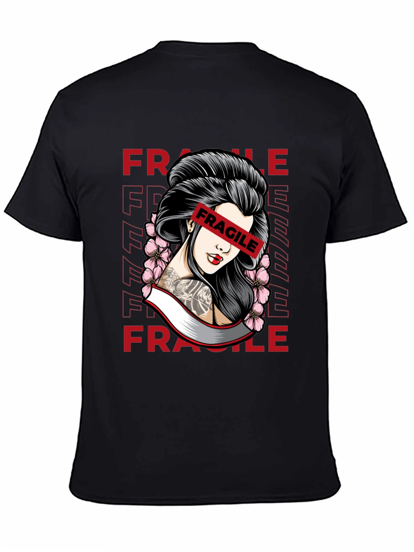 Fragile Geisha Graphic Tee - Trendy Streetwear Shirt