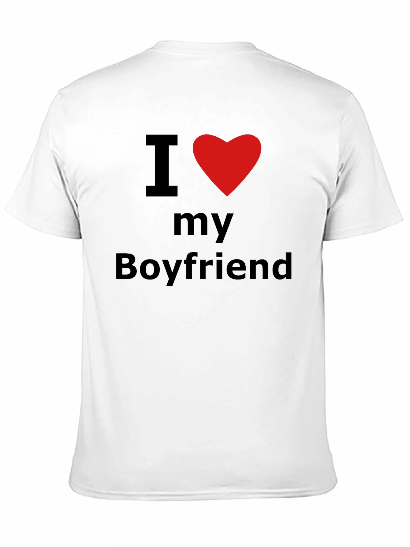 I Heart My Boyfriend T-Shirt - Black Crew Neck